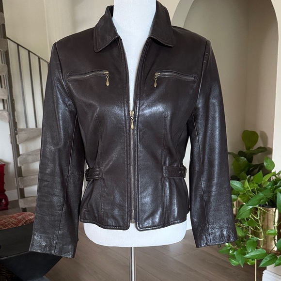 Valerie Stevens Chocolate Leather Jacket - Picture 1 of 5